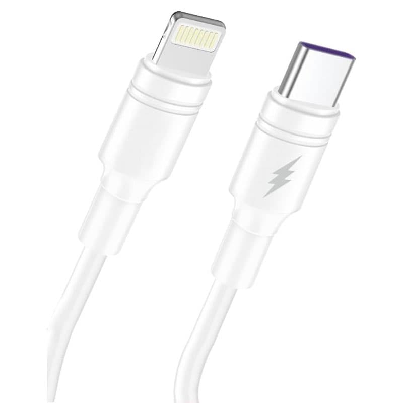 Maxcell (SJX-211) - Cablu Date si Incarcare, USB-C la Lightning, 5A, 1m, White 1