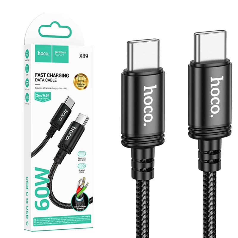 Hoco (X89) » Cablu Date si Incarcare, USB-C, PD60W, 2m, Black 1