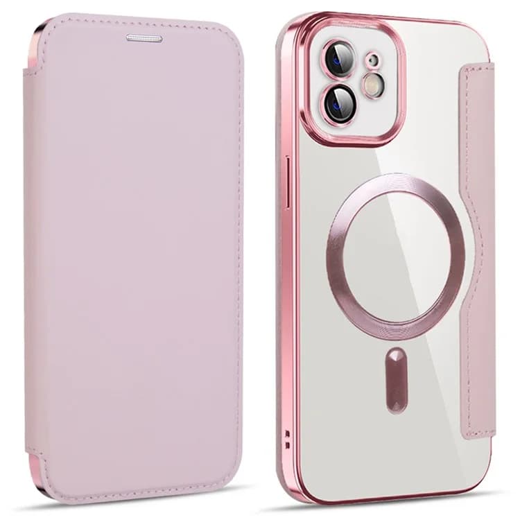 Husa MagFlip » iPhone 11, Magnet, RFID protect, Leather, Chrome Edge, Pink 1