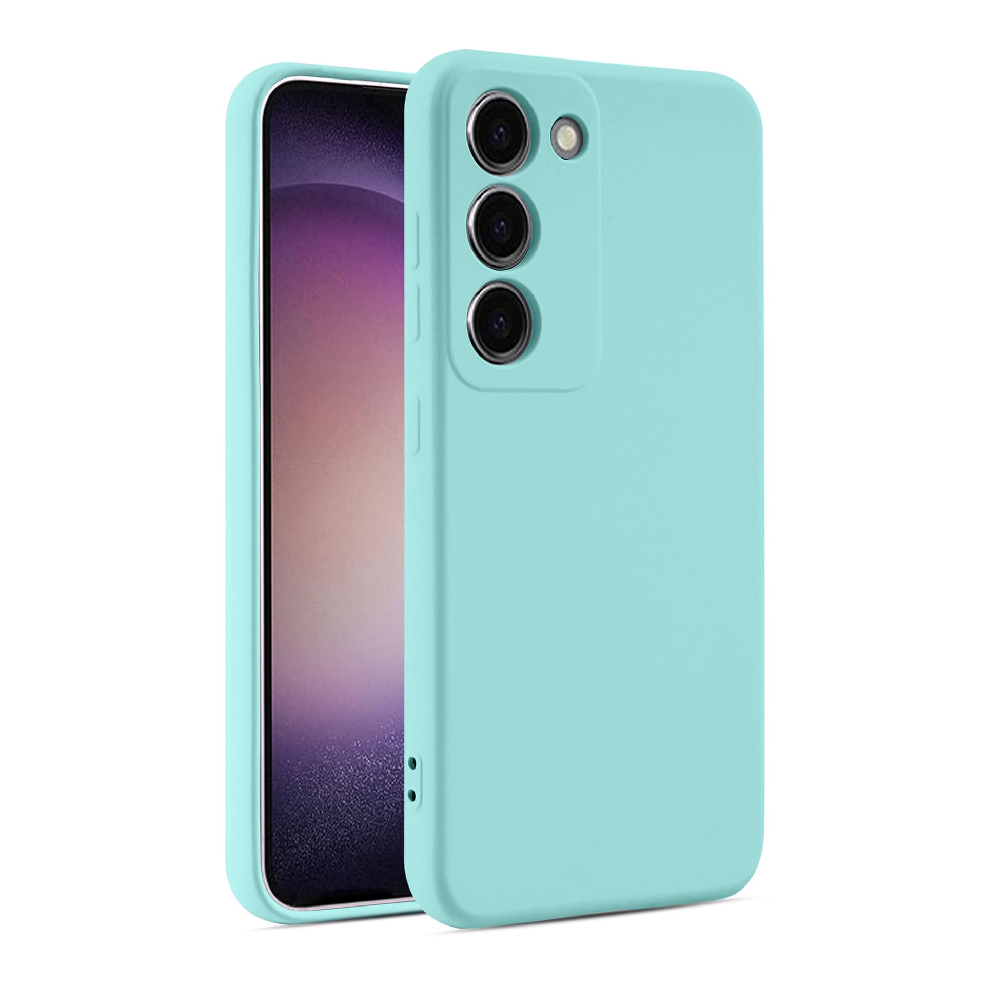 Husa Samsung A12 Luxury Silicone, catifea in interior, protectie camera, Turquoise