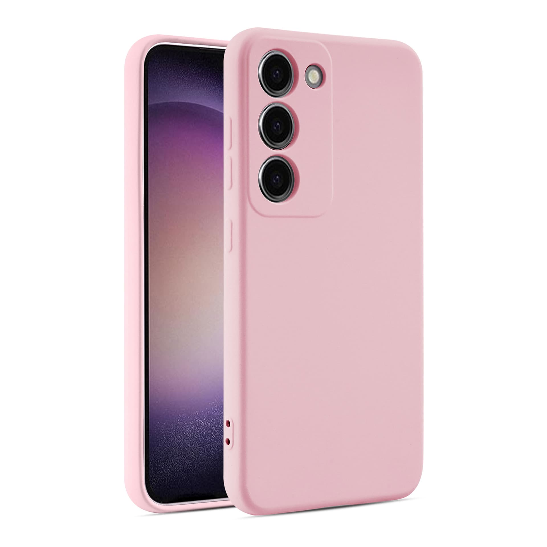 Husa Samsung A12 Luxury Silicone, catifea in interior, protectie camera, Rose Pink