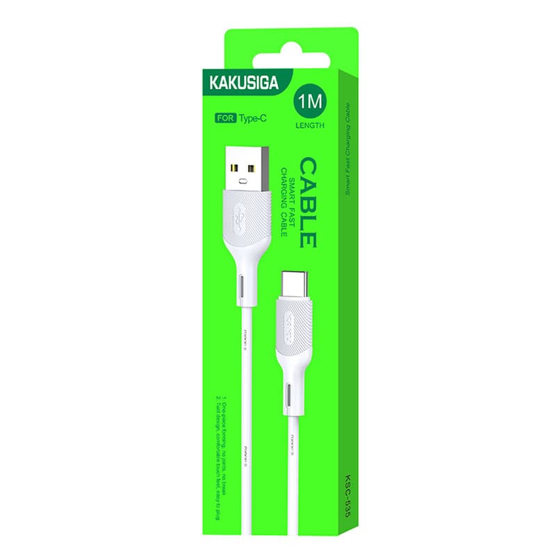 Kaku (KSC-535) - Cablu Date si Incarcare, USB-A la USB-C, 18W, 2.4A, 1m, White 1