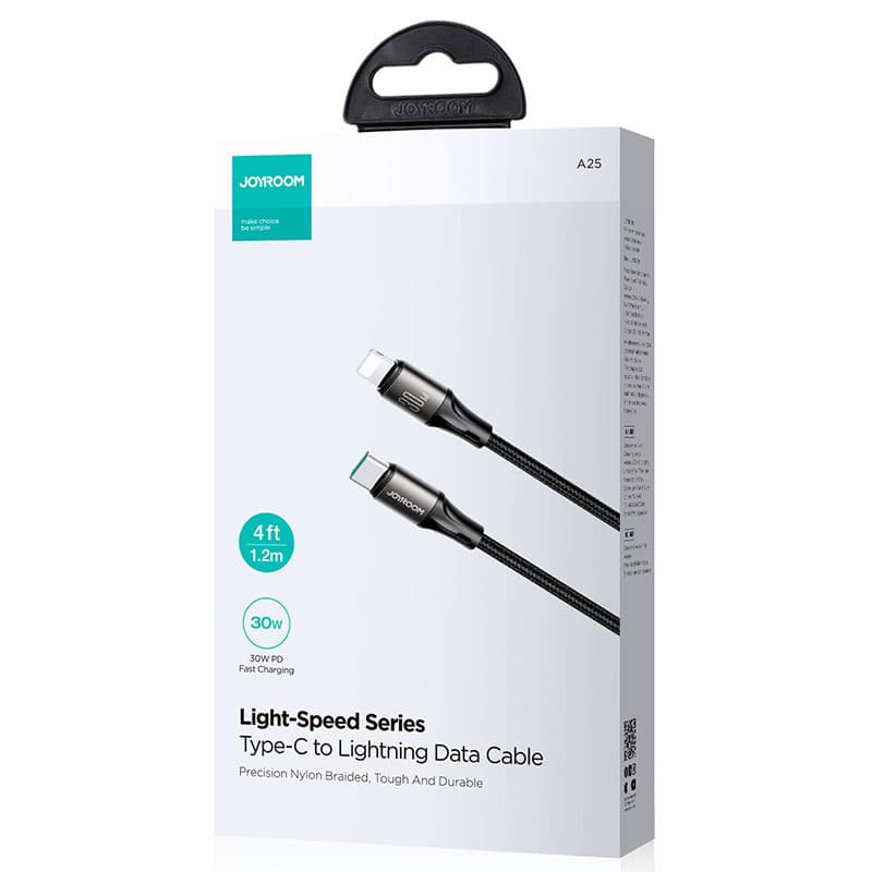 Joyroom(S-A25) - Cablu Date si Incarcare PD30W USB-C la Lightning FastCharge Light-Speed 1.2m Black 1