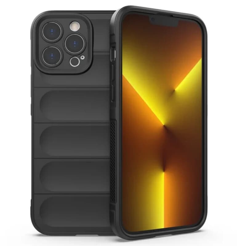 Husa Wave » iPhone 15 Pro Max, Grip Microfiber, ShockProof, Night Black 1
