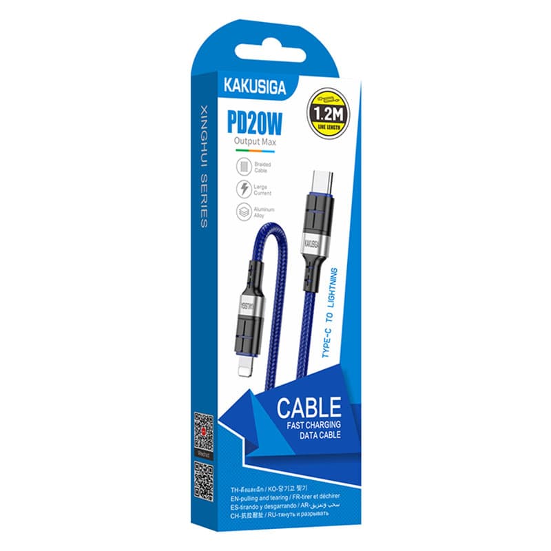 Kaku (KSC-696) - Cablu Date si Incarcare, USB-C la Lightning, PD20W, QC3.0, 1.2m, Blue 1
