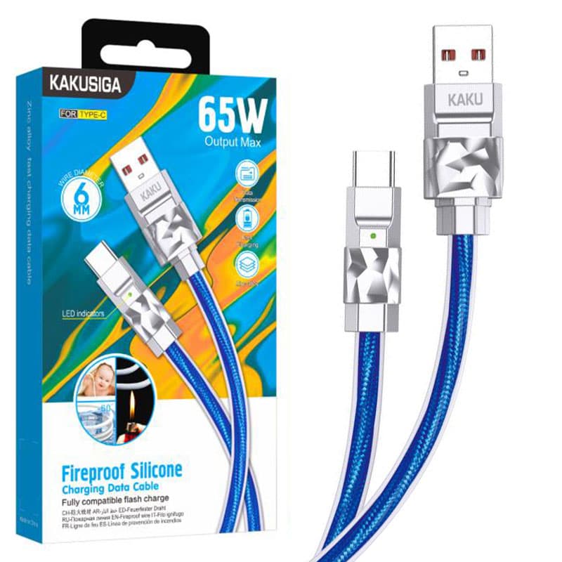 Kaku (KSC-956) - Cablu Date si Incarcare, USB-A la USB-C, 65W, 1m, Blue 1