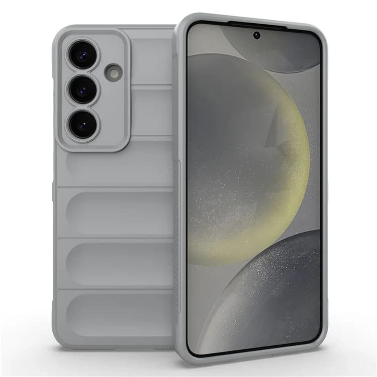 Husa Wave » Samsung Galaxy S25, Grip Microfiber, ShockProof, Smoke Grey 1