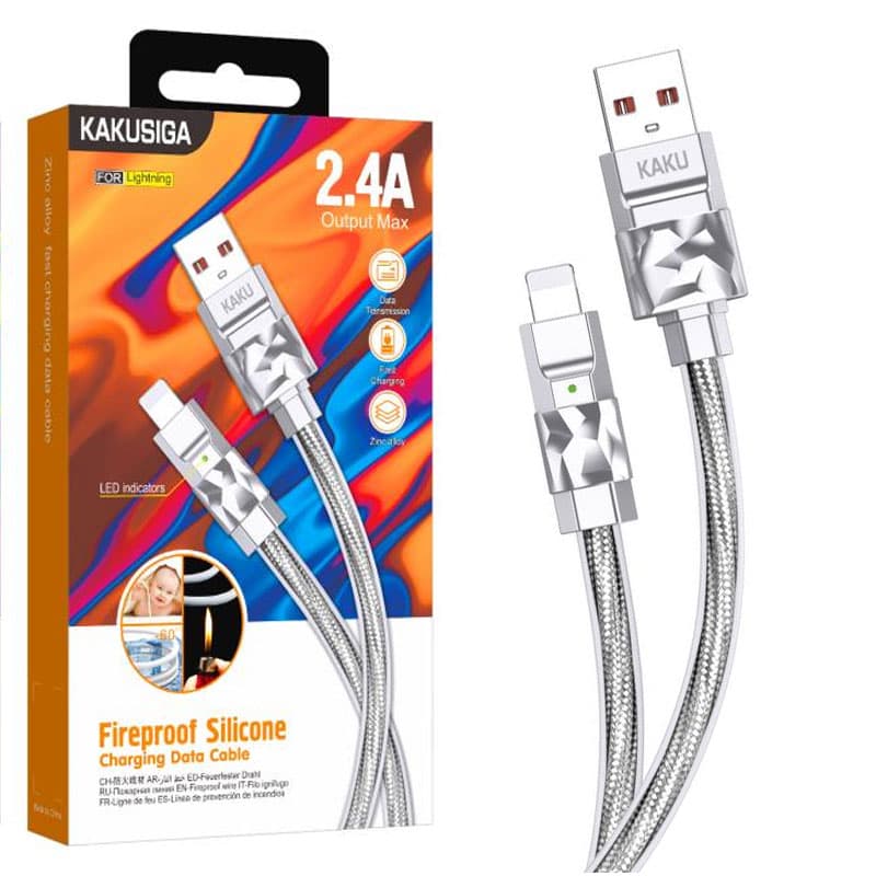 Kaku (KSC-956) - Cablu Date si Incarcare, USB-A la Lightning, 2.4A, 1m, Grey 1