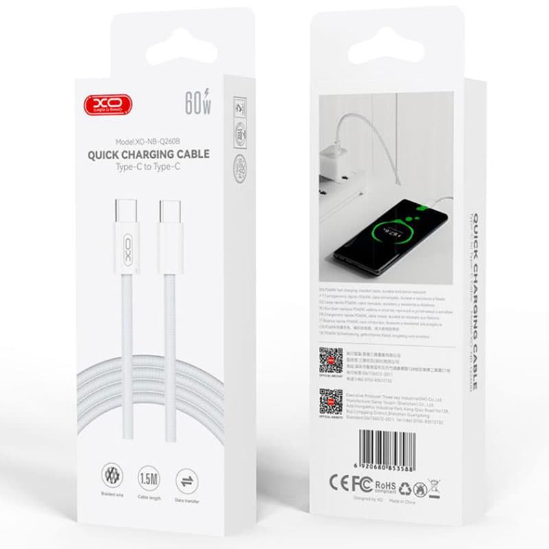 XO (NB-Q260C) - Cablu Date si Incarcare, USB-C la Lightning, PD27W, QC3.0, Braided, 3m, White 1