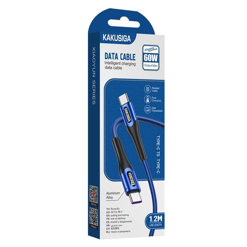 Kaku (KSC-724) - Cablu Date si Incarcare, USB-C, PD60W, QC3.0, 3A, 1.2m, Blue 1
