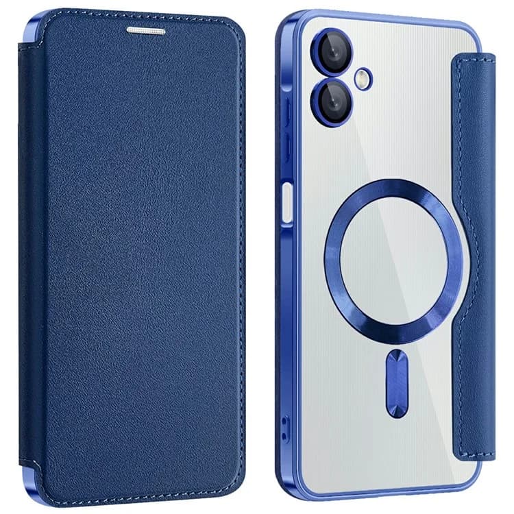 Husa MagFlip » Samsung A06, Magnet, RFID protect, Leather, Chrome Edge, Navy Blue 1