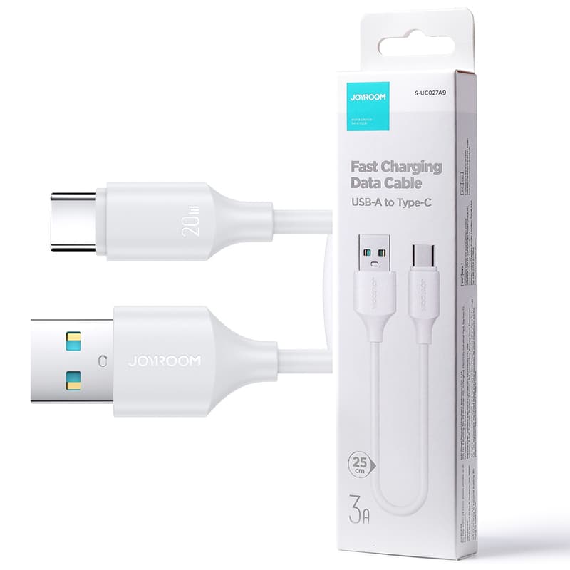 Joyroom (S-A9) - Cablu Date si Incarcare, USB-A la USB-C, 3A, Fast, LongLasting, 25cm, White 1