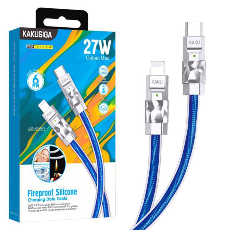 Kaku (KSC-956) - Cablu Date si Incarcare, USB-C la Lightning, PD27W, QC3.0, 1m, Blue 1