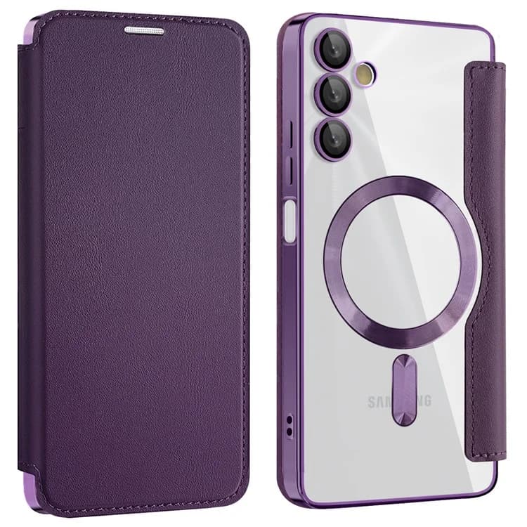 Husa MagFlip » Samsung A05s, Magnet, RFID protect, Leather, Chrome Edge, Purple 1