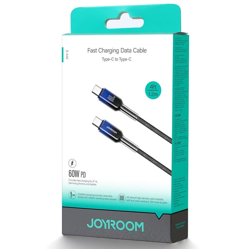Joyroom (A42) - Cablu Date si Incarcare, USB-C, PD60W, QC3.0, Fast, 1.2m, Black 1