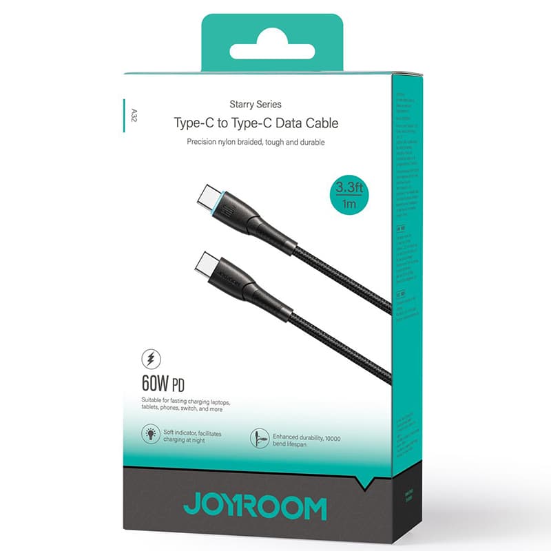 Joyroom (SA32-CC3) - Cablu Date si Incarcare, USB-C, PD60W, QC3.0, SuperFast, 1m, Black 1