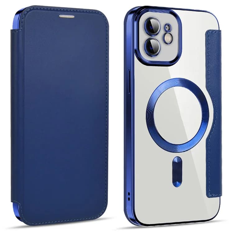 Husa MagFlip » iPhone 11, Magnet, RFID protect, Leather, Chrome Edge, Navy Blue 1