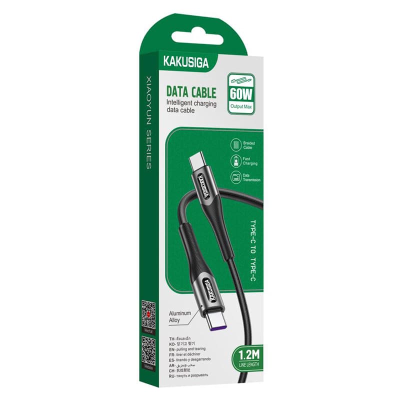 Kaku (KSC-724) - Cablu Date si Incarcare, USB-C, PD60W, QC3.0, 3A, 1.2m, Black 1