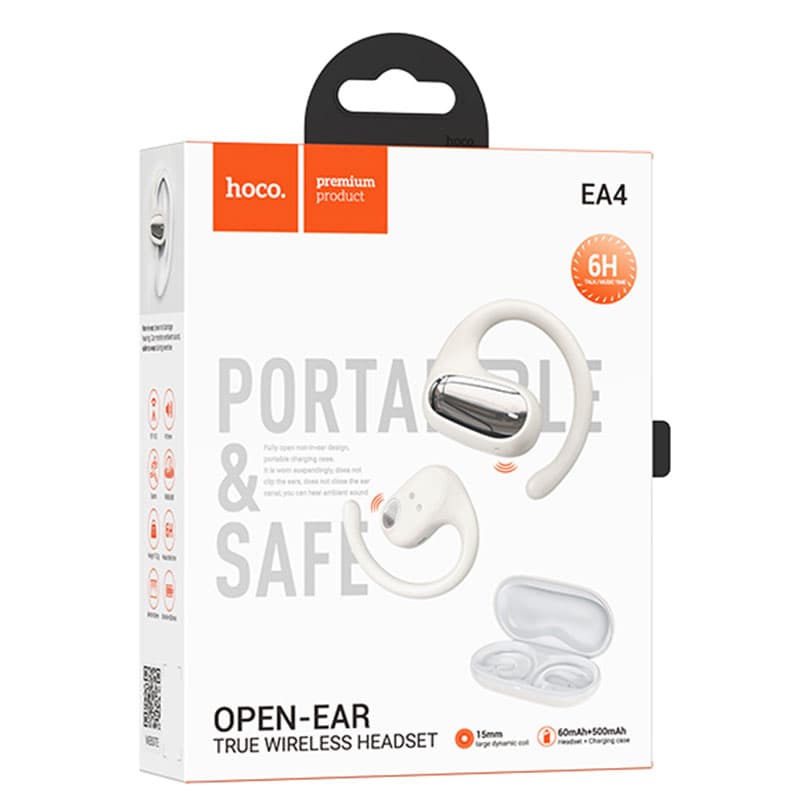 Hoco (EA4) - Casti Wireless, Ear Buds, BT 5.3, On-Ear, Noise Cancelling, 500mAh, White 1