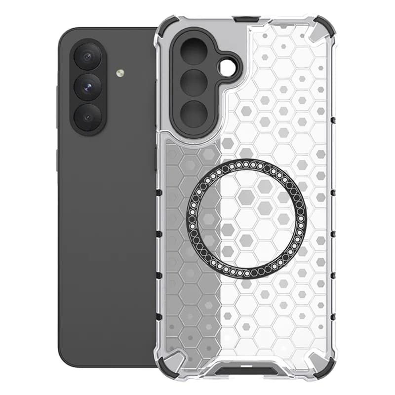 Husa HoneyComb » Samsung A16, Magnet MagCase, AntiDrOppo Corners, White