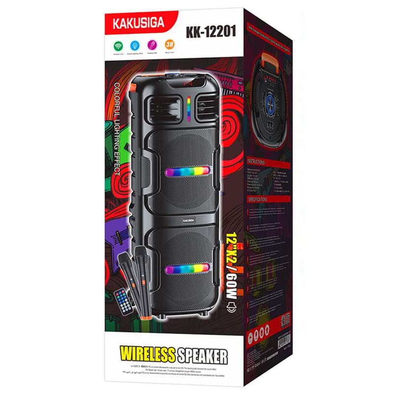 Kaku (KK-12201) - Boxa Portabila, 60W, 4500mAh, UltraBass, LED Display, Ambient Light, Black 1