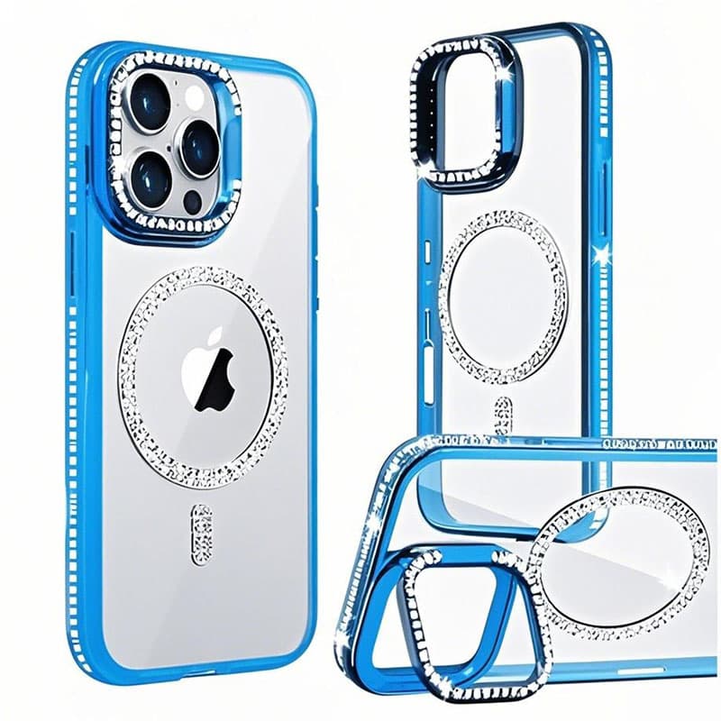 Husa Crystal Plated » Samsung S24 Ultra, MagCase, CamStand, Blue