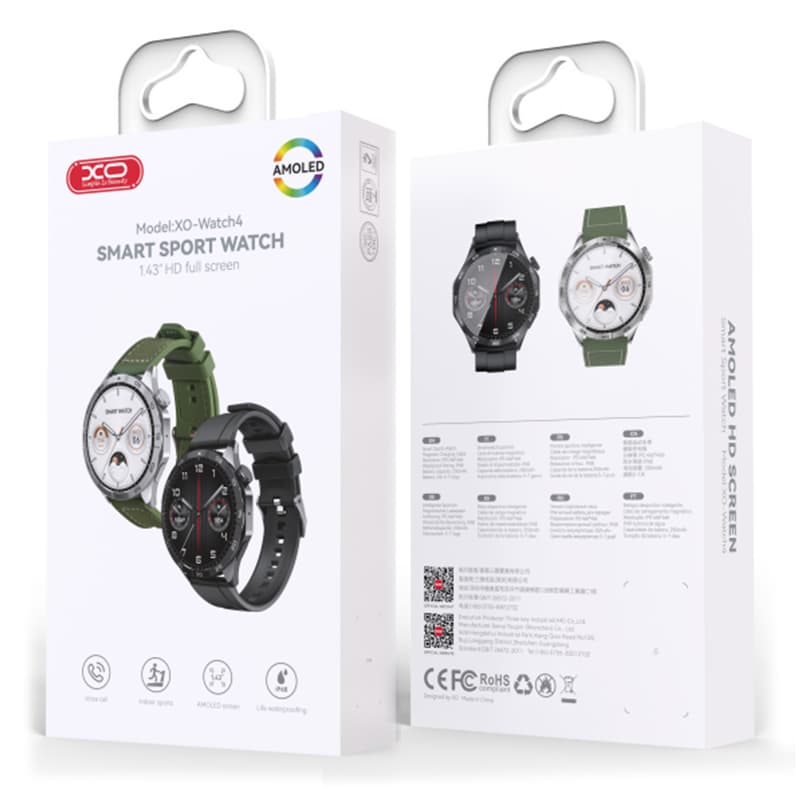 XO(XO(Watch4)) - Ceas SmartWatch, Amoled, Wireless, Waterproof, Call + functii multiPhonele, Sports, GREEN 1