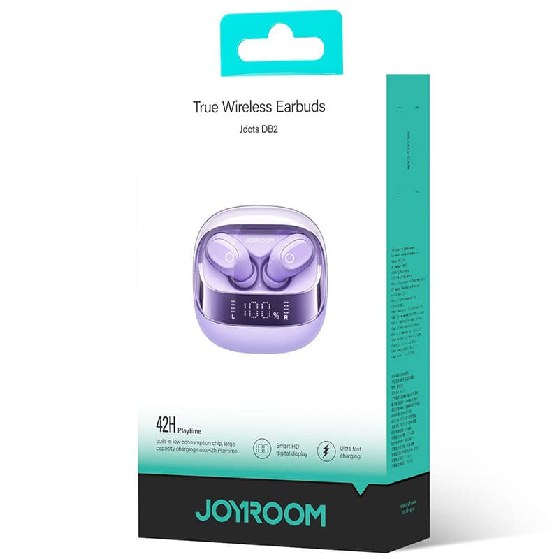 Joyroom (JR-DB2) - Casti Wireless, Ear Buds, BT 5.3, StandBy, 500mAh, LED Power, Purple 1