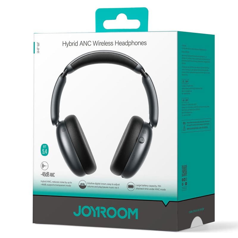 Joyroom (JH1) - Casti Wireless, On Ear, BT 5.4, 800mAh, ANC, Black 1