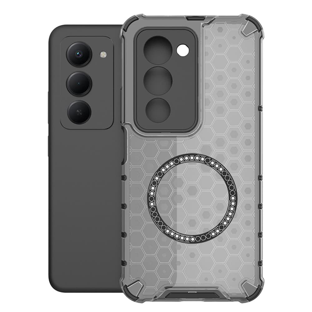 Husa HoneyComb » Xiaomi Redmi 15 4G, cu extra protectie colturi, cu MagSafe,Grey 1