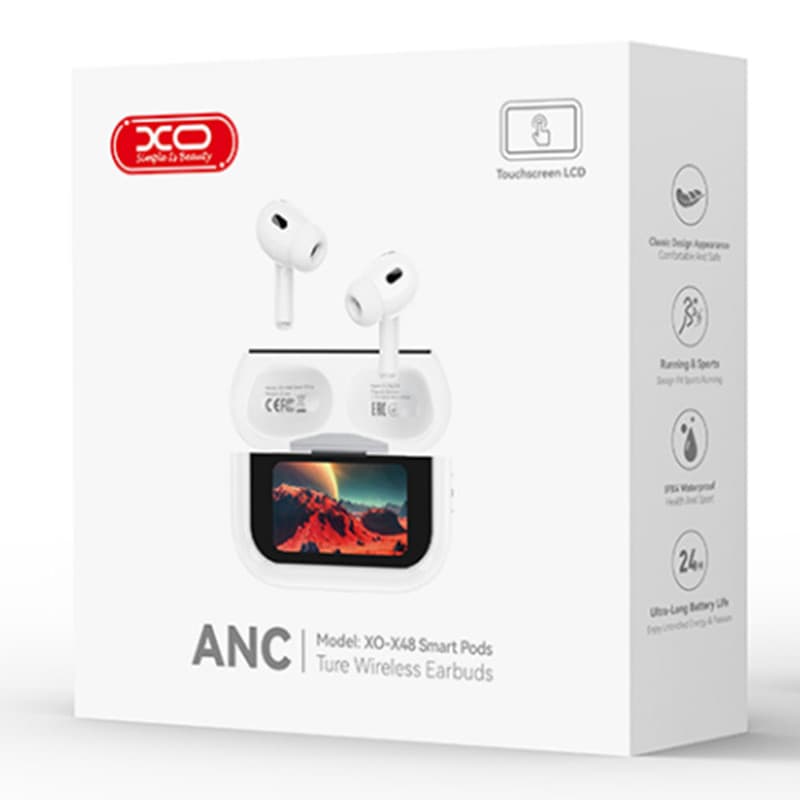 XO (X48) » Casti Wireless In-Ear, ecran LED, baterie 30/350mAh, funcții multiPhonele, White 1