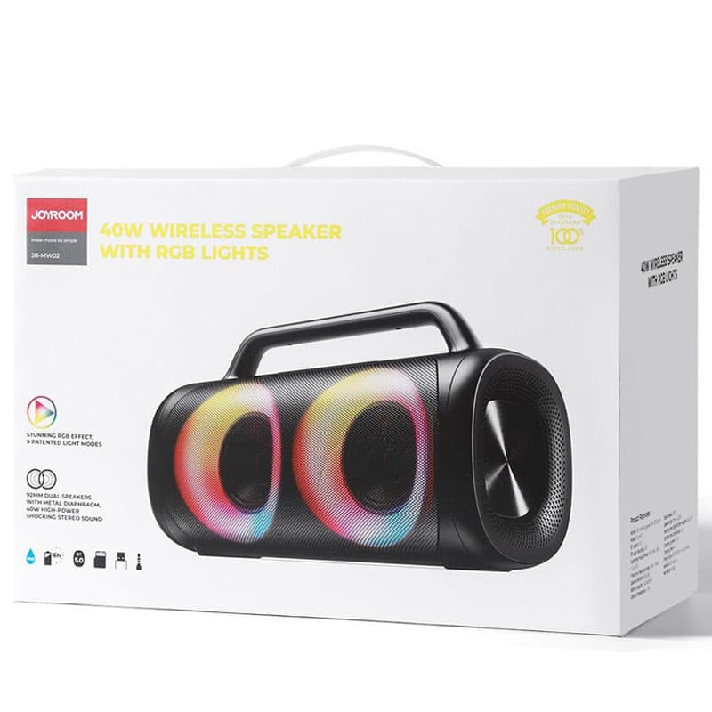 Joyroom (JR-MW02) - Boxa Portabila, BT 5.0, cu LED, 2400mAh, 2x20W, Black 1