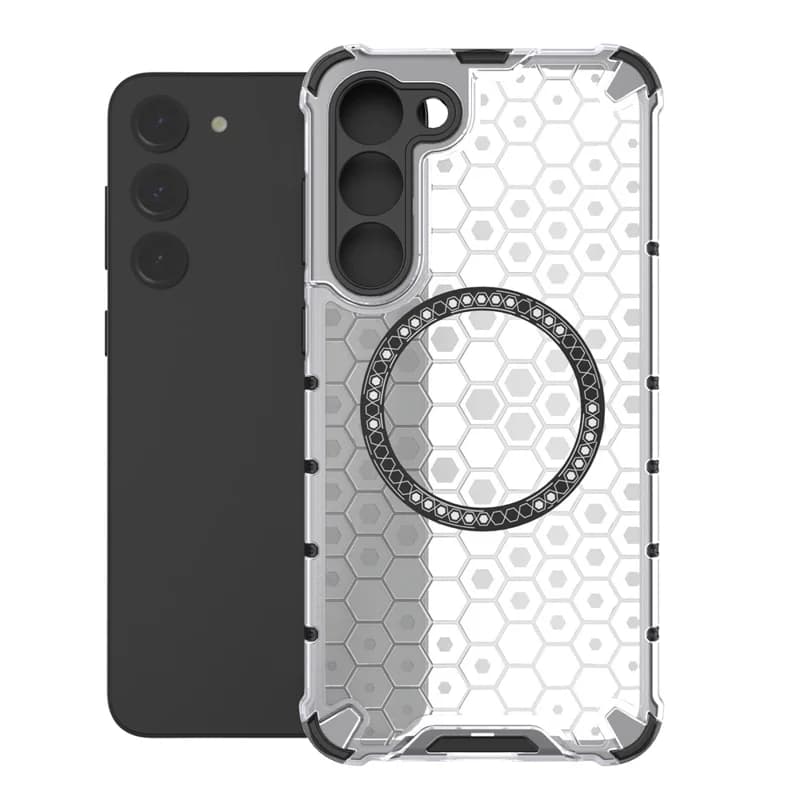 Husa HoneyComb » Samsung S23, Magnet MagCase, AntiDrOppo Corners, White 1