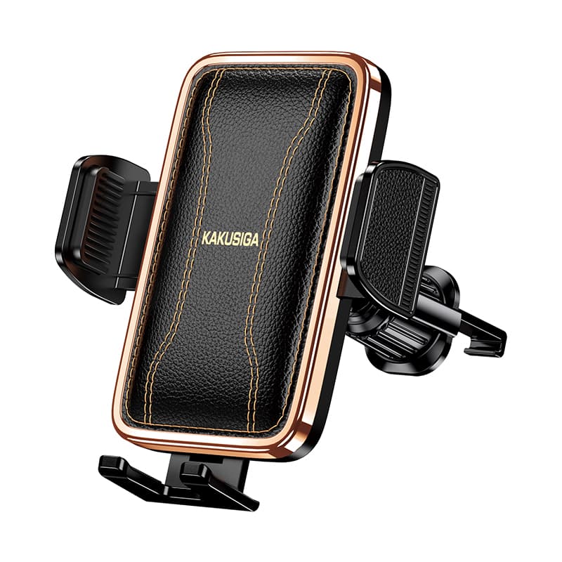 Kaku (KSC-1563) Suport Auto, cleme laterale, Ventilatie, Push, PullCliPhone, Leather Surface, Black 1
