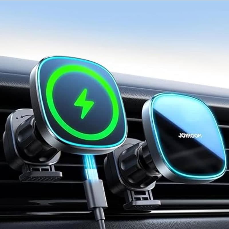 Joyroom (JR-ZS388) » Suport Auto cu incarcare Wireless Ventilatie, PullCliPhone, Black 1