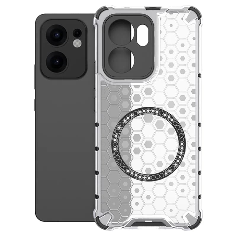 Husa HoneyComb » Oppo Reno 13F, Magnet MagCase, AntiDrOppo Corners, White 1