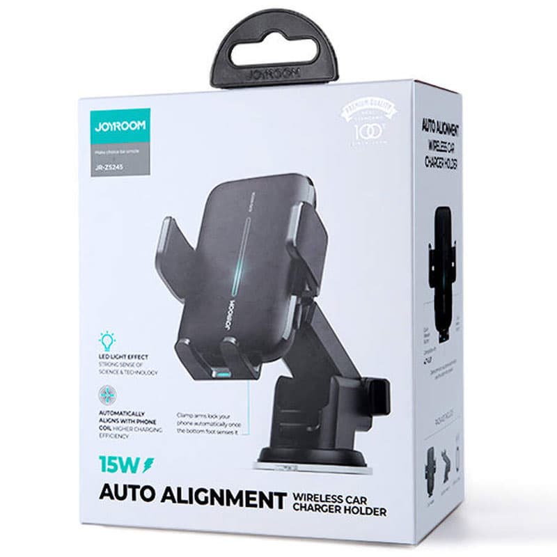 Joyroom (ZS245) - Suport Auto cu incarcare Wireless, cleme laterale, montaj Bord, MultiAngle, Black 1