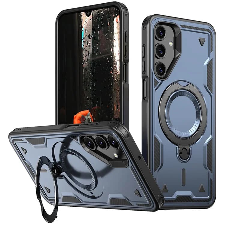 Husa Hybrid Armor » Xiaomi Redmi Note 14 5G, MagRing, MultiAngle, Blue 1