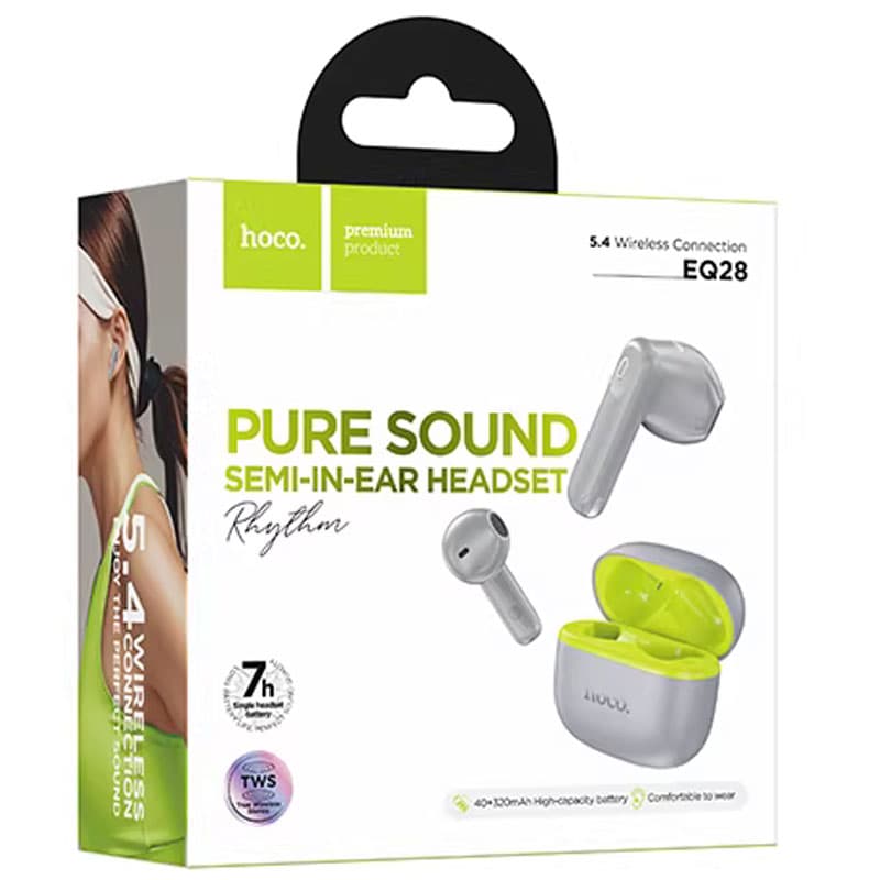 Hoco (EQ28) - Casti Wireless, EarBuds, 320mAh. Grey 1