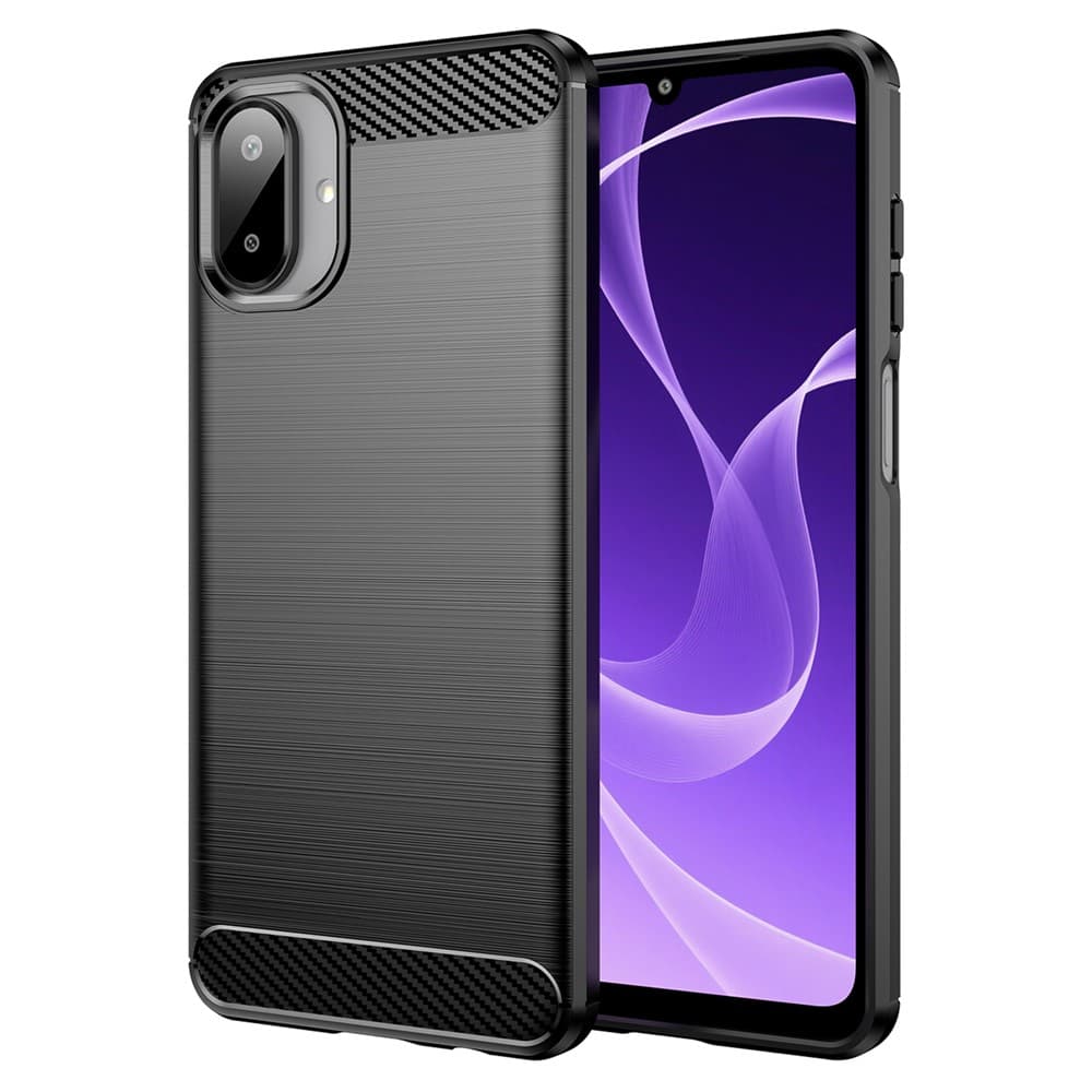 Husa Brush » Samsung A07, TPU, Metall Look, Black 1