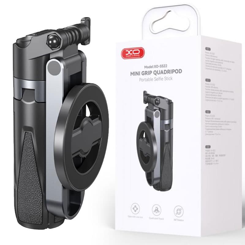 XO (SS22) - Suport Stand + Selfie, Multifunction 4 in 1, Magnetic, comenzi BT 5.2, TriPhoneod, Black 1