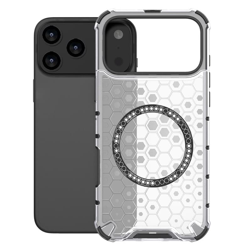 Husa HoneyComb » iPhone 17 Pro, cu extra protectie colturi, cu MagSafe,White 1
