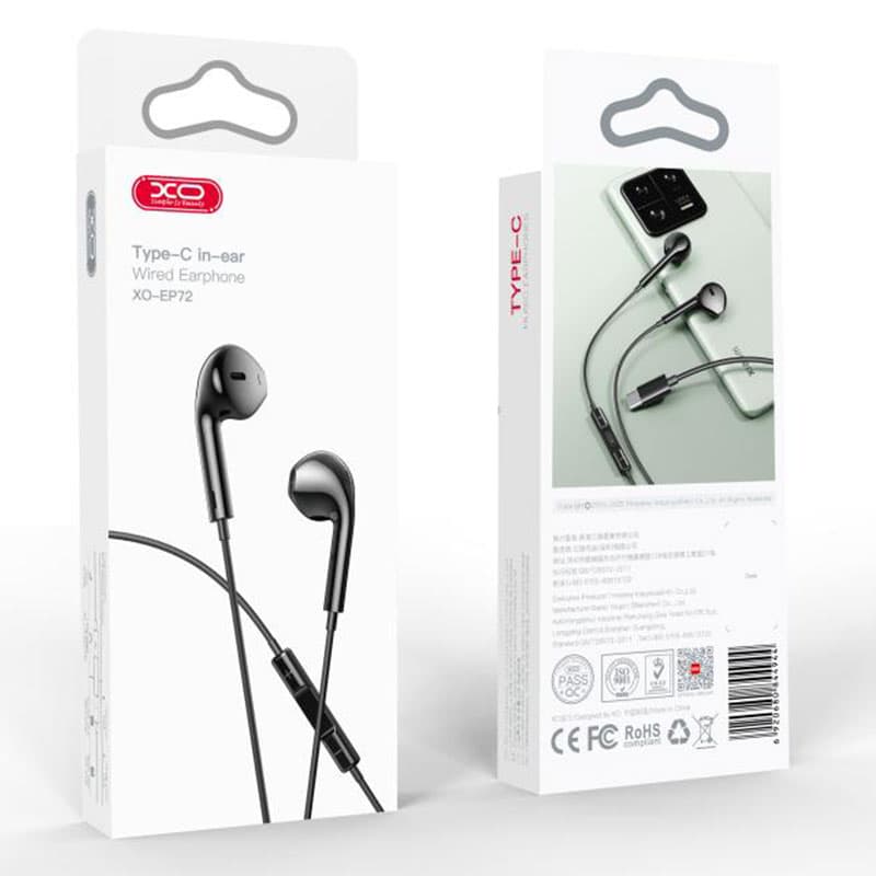XO (EP72) - Casti cu Fir, In Ear, USB-C, 1.2m, Mic &amp; Volume Key, HiFi, Black 1