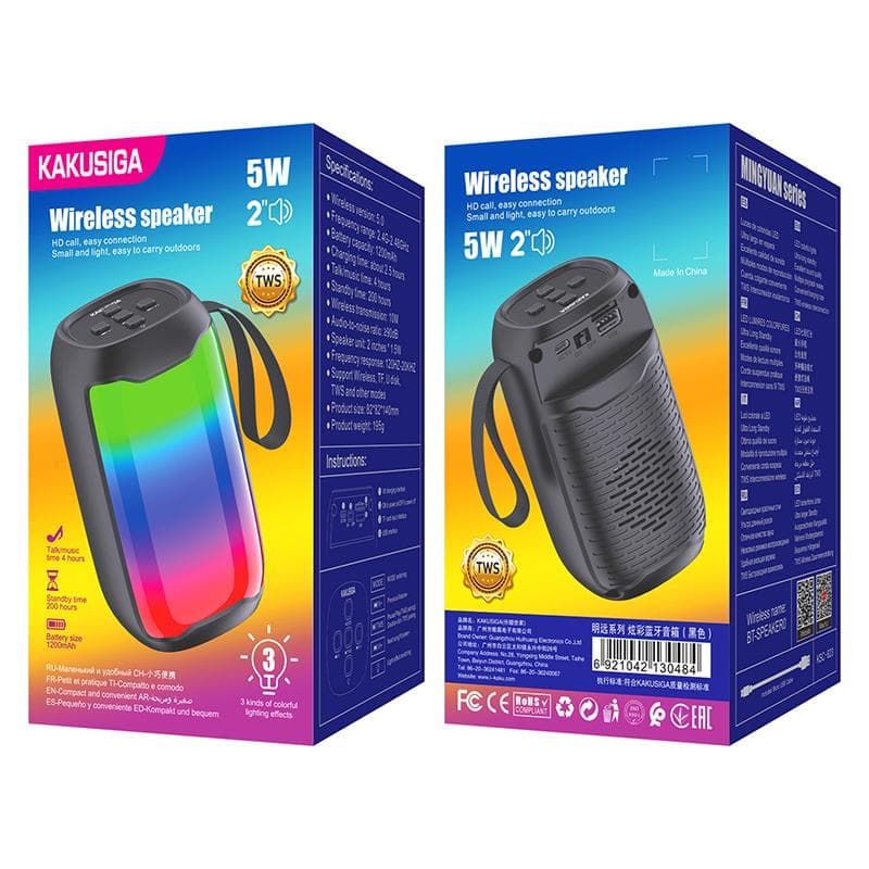 Kaku (KSC-823) - Boxa Portabila, Wireless BT 5.0, 1.5W, 1200mAh, TF card, Ambient Light, Black 1