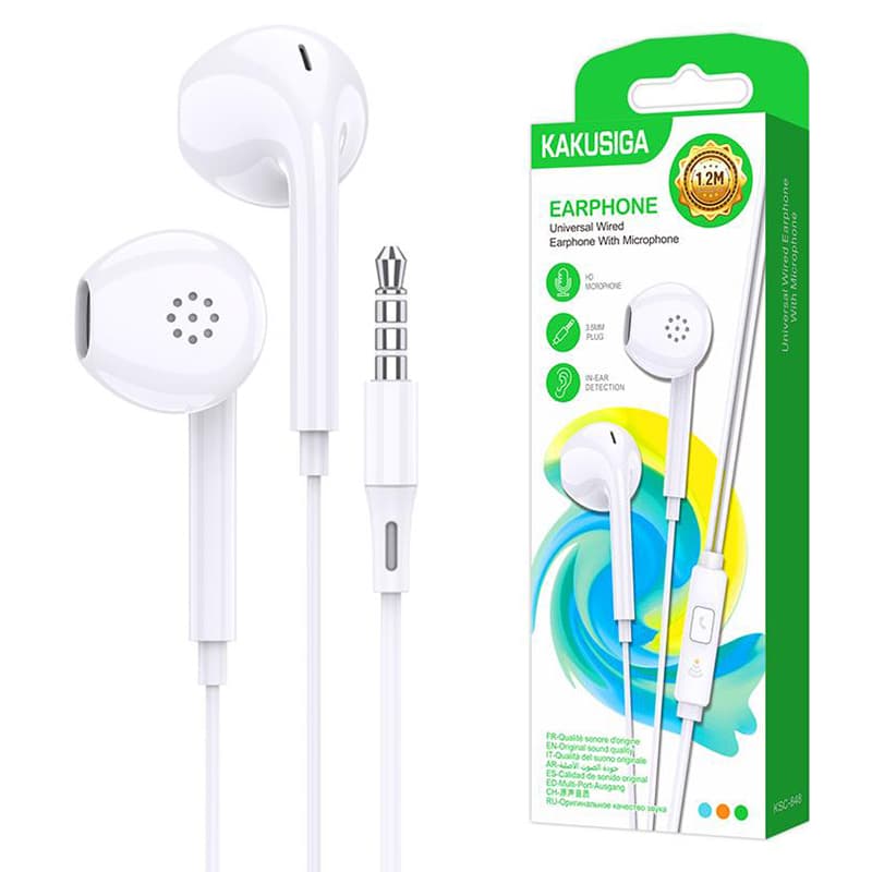 Kaku (KSC-848) - Casti cu Fir, In Ear, 3.5mm, 1.2m, Mic &amp; Volume Key, White 1