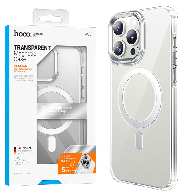 Husa Hoco (AS3) » iPhone 15 Pro Max - MagSafe, Antidrop, Clear 1