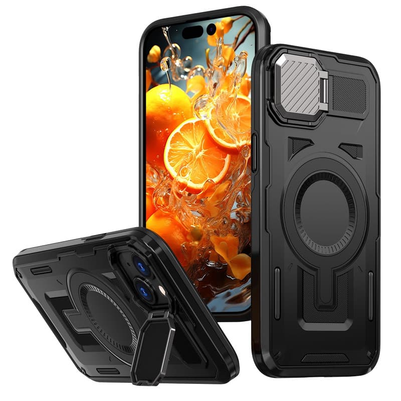 Husa UrbanMag » iPhone 15, Hybrid, Armor MagCase, CamBracket, Black 1