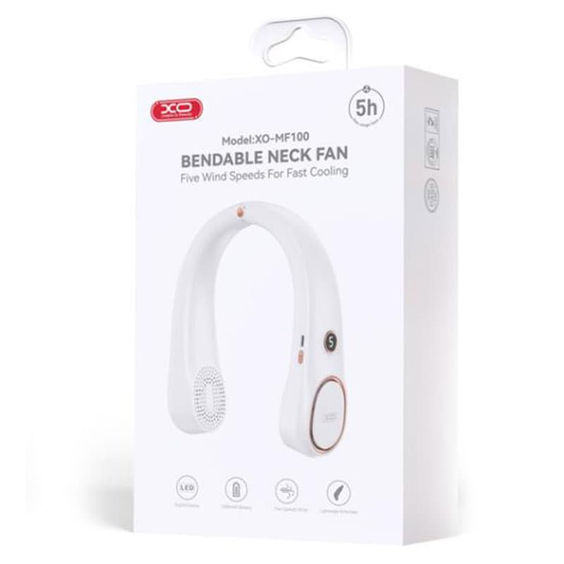 XO (MF100) - Ventilator pentru gat, Curved Fan, 1200mAh, 5 viteze, White 1