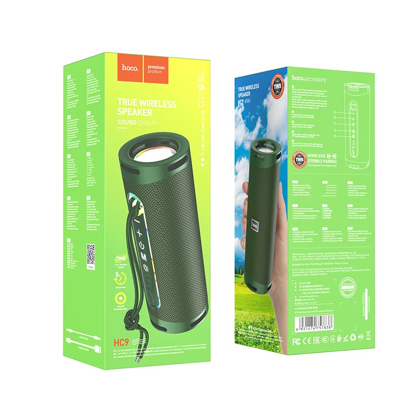 Hoco (HC9) - Boxa portabila, TWS, BT Wireless, Pulse Sport 2*5W, Green 1
