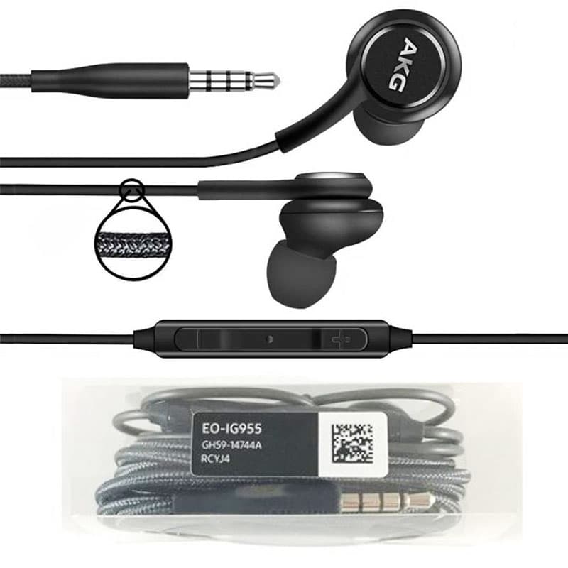 OEM (IG955) - Casti cu Fir AKG In Ear Jack 3.5mm Stereo HiFI 1.2m Braided Black [Bulk] 1